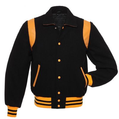 Single strips Varsity Jacket Black-Gold